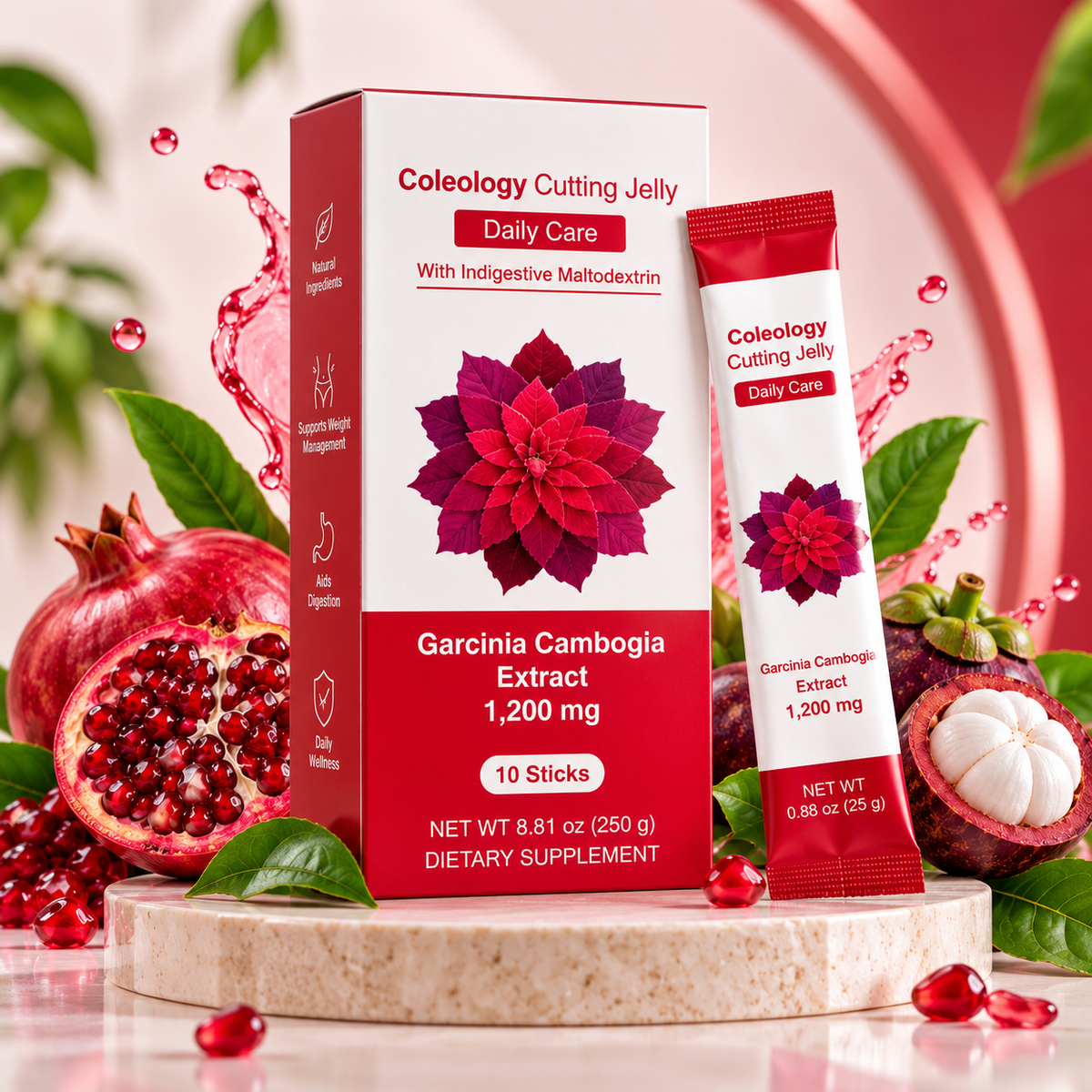 2 cajas de Barritas de Gelatina de Granada para Adelgazar, Fibra Prebiótica, Control del Apetito, Desintoxicación Intestinal, Colágeno